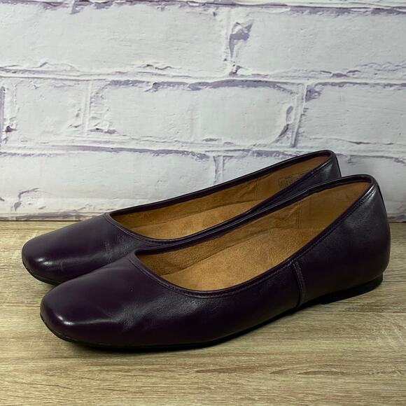 Vionic Orinda Ballet Flats Women's 11 Wide Plum Purple Square Toe Comfort Shoes - Picture 3 of 8